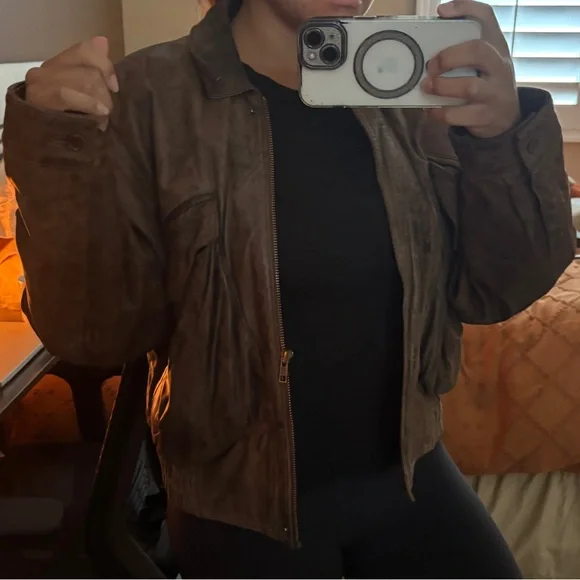 Vintage 80s Genuine Leather Bomber Jacket – Tamiko West – Rare Style - Picture 8 of 9